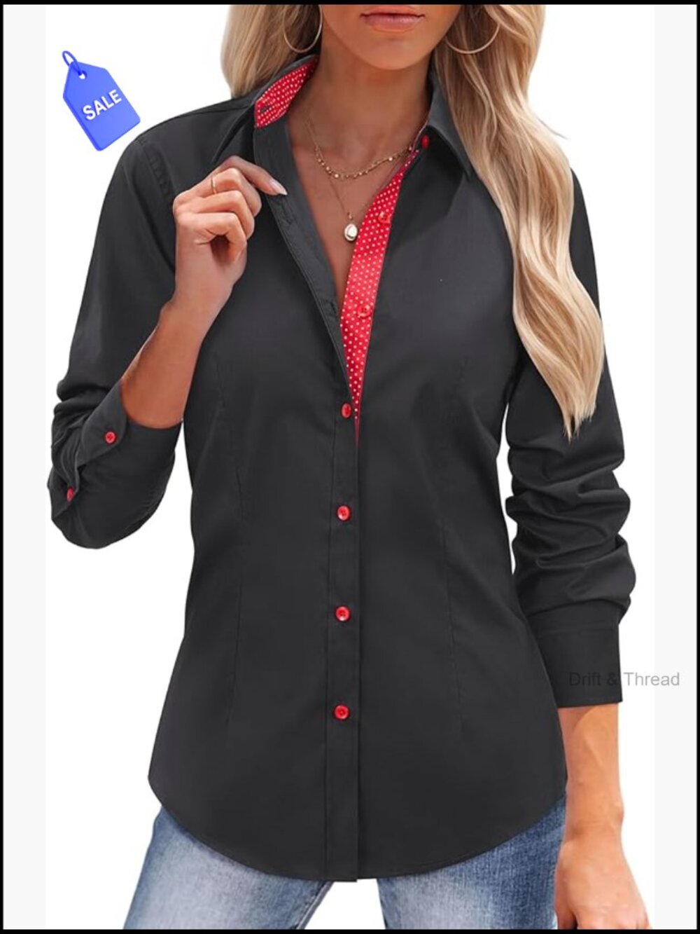 Button Down Shirts for Women Dress Shirts Cotton Long Sleeve Wrinkle Free Work
